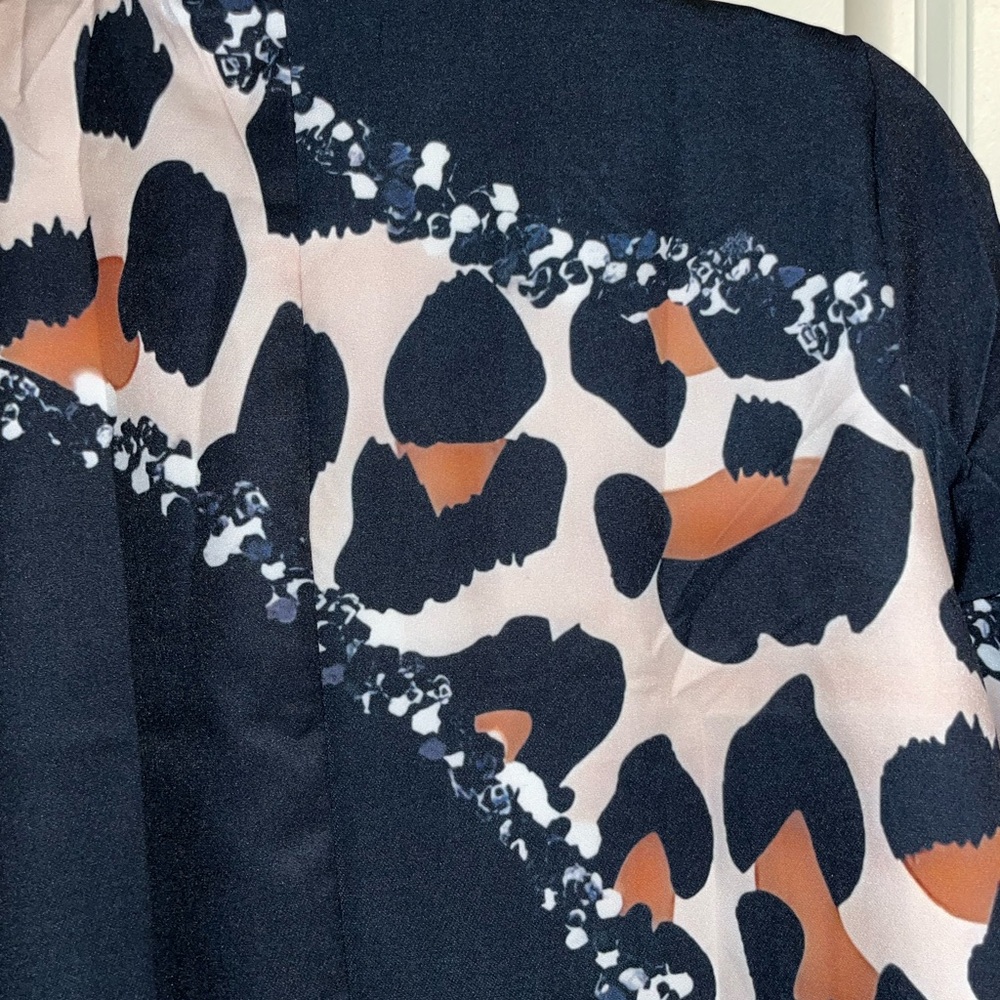 Stylish Leopard Print Women's Long Blazer - Picture 5 of 6
